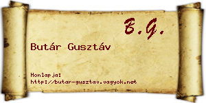 Butár Gusztáv névjegykártya